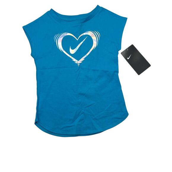 NWT Nike Blue Heart Tee - Picture 1 of 5